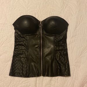 Faux leather zipper corset from Charlotte Russe size Small
